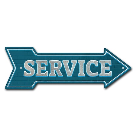 Signmission Service Arrow Sign Funny Home Decor 30in Wide P-ARROW10-999618